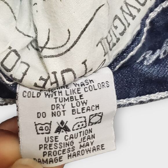 Cowgirl Tuff Jeans Wing & A Prayer Rhinestone Bootcut Low-Rise Y2K Sz 26x33 - Picture 11 of 15